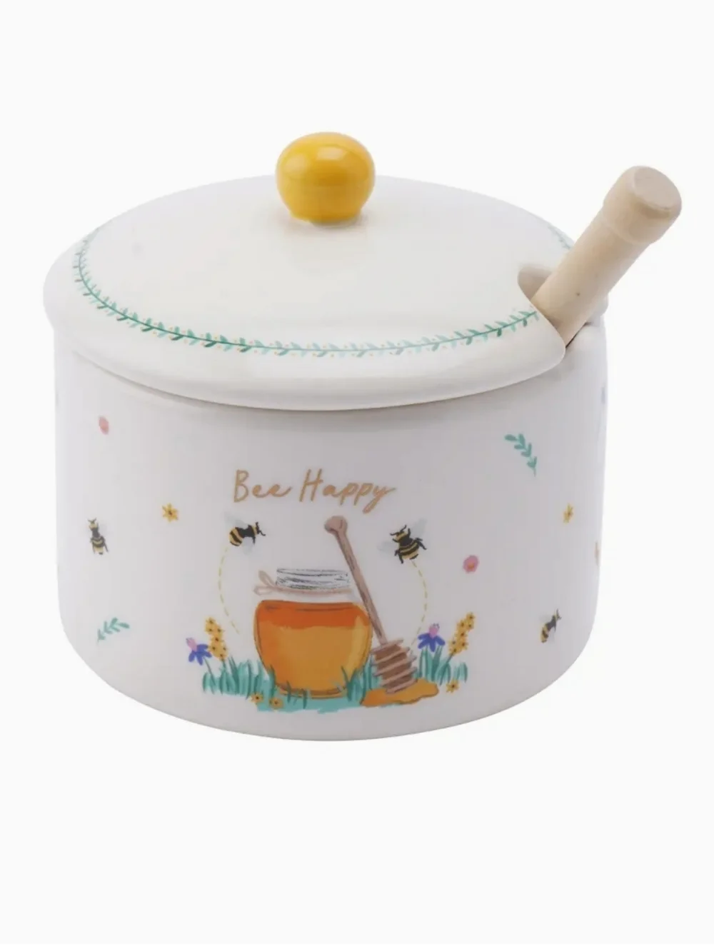 The Beekeeper 'Bee Happy' Honey Pot & Drizzler